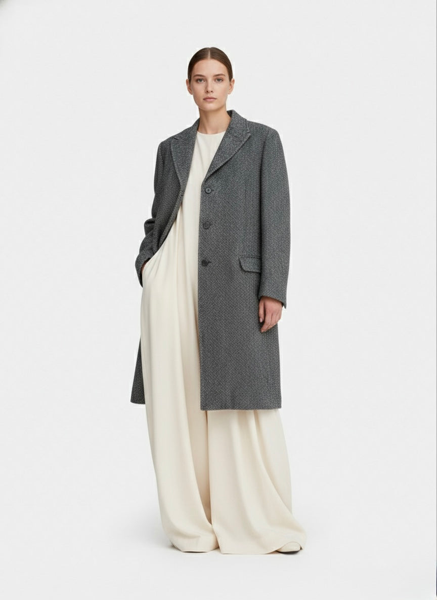 Cappotto spigato vintage 80% lana