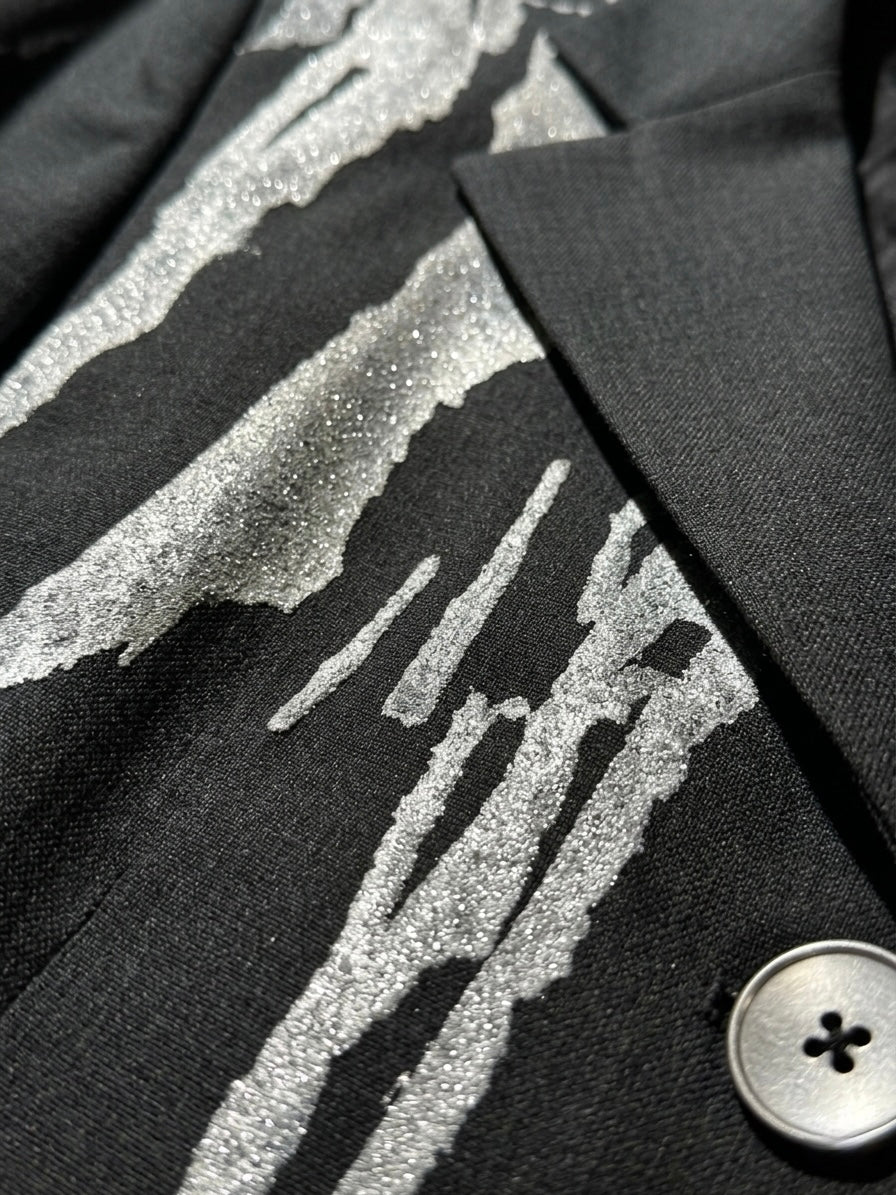 Blazer ‘Silver Paint Crime’ handmade
