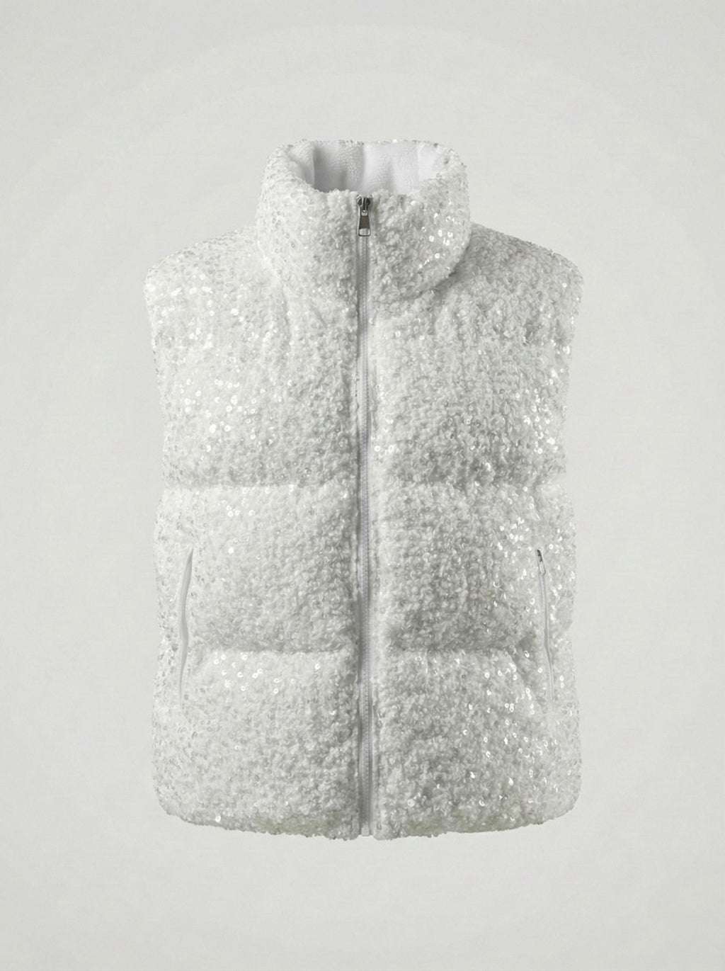 Gilet fluffy paillettes