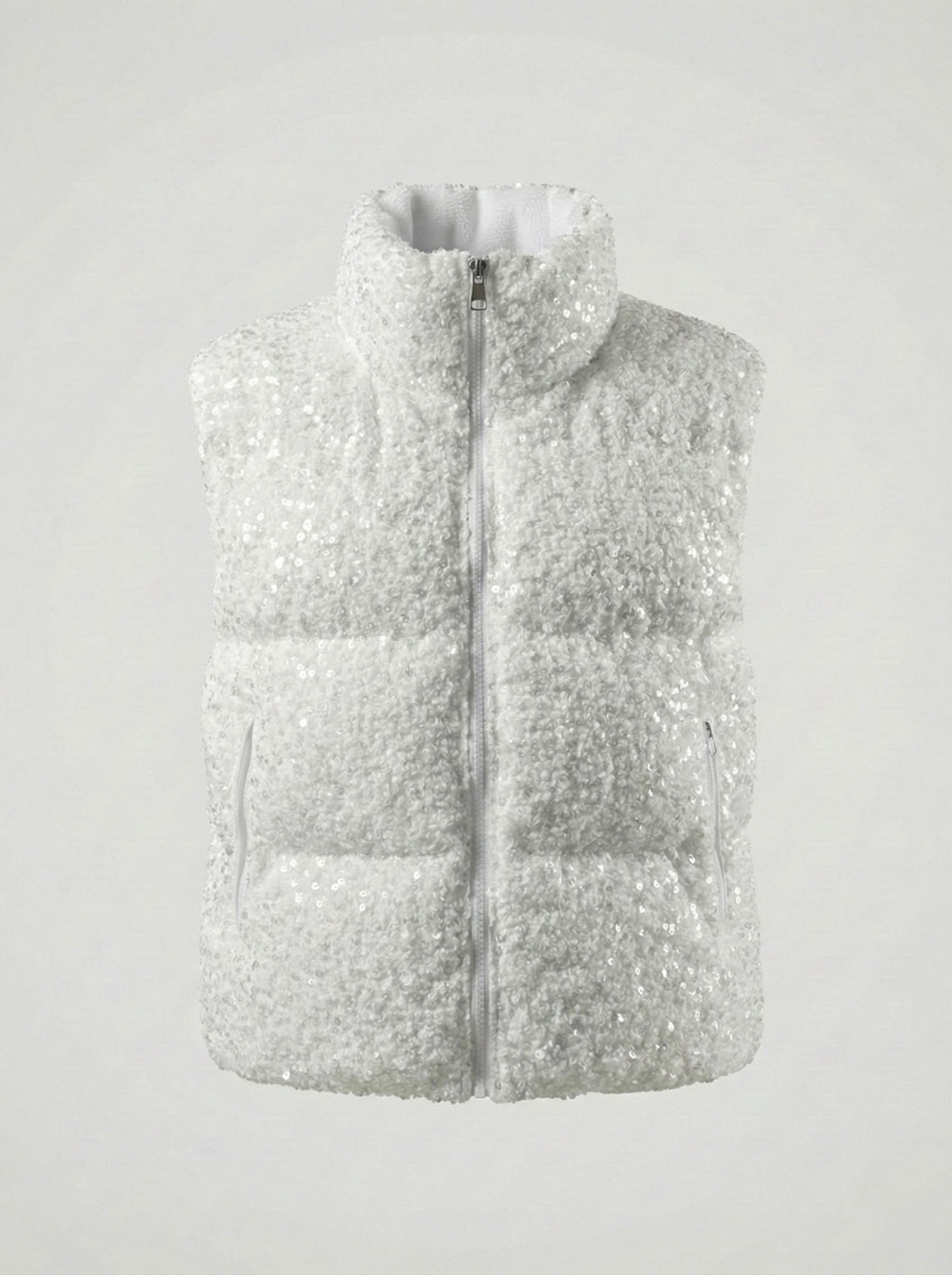 Gilet fluffy paillettes