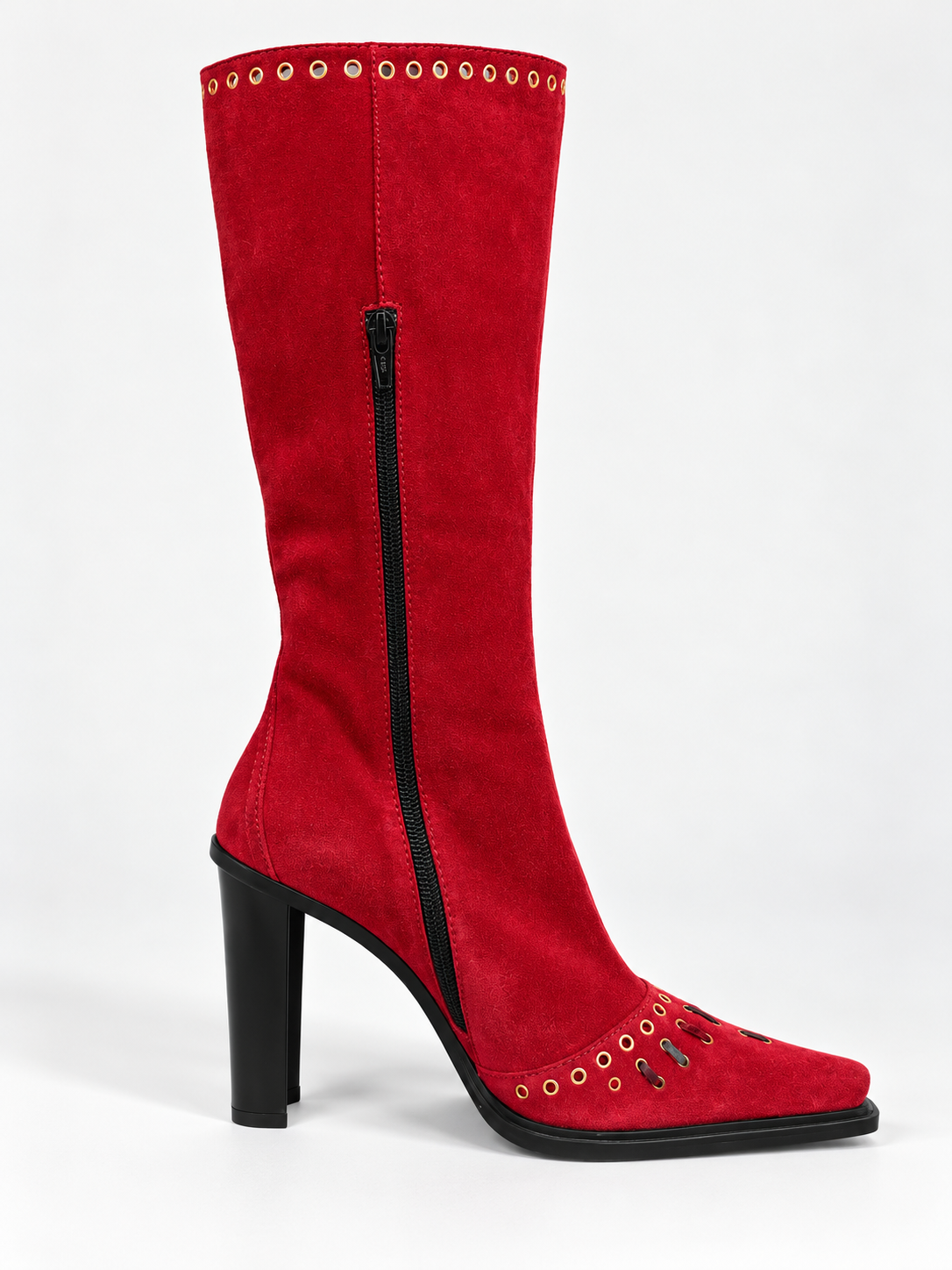Stivale tacco vintage scamosciato Casadei