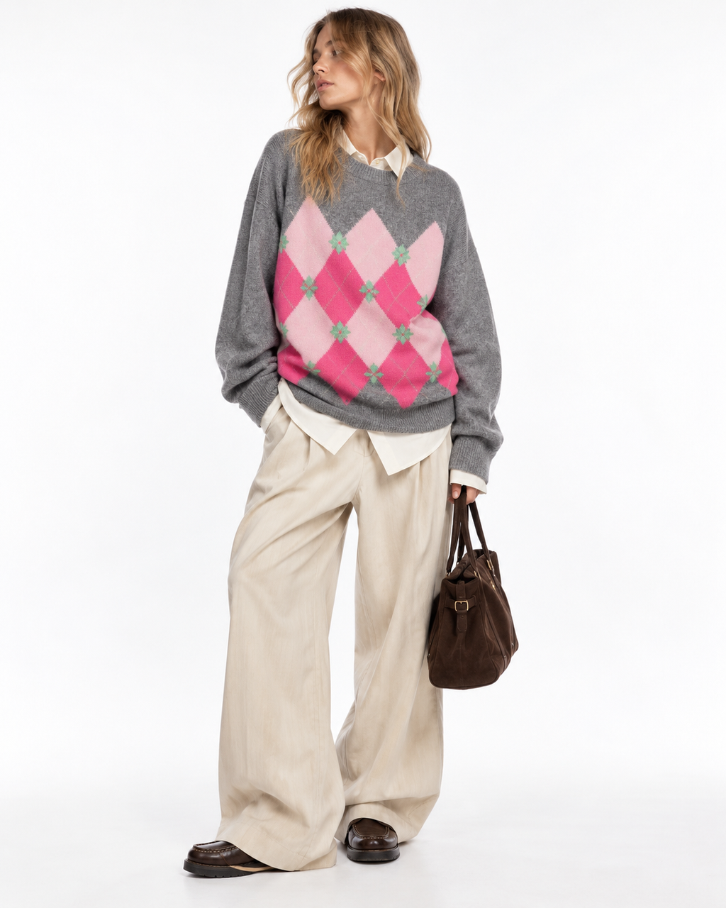 Maglione Vintage Argyle in Lana