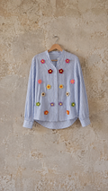 Camicia righe ‘Explosion Flowers’