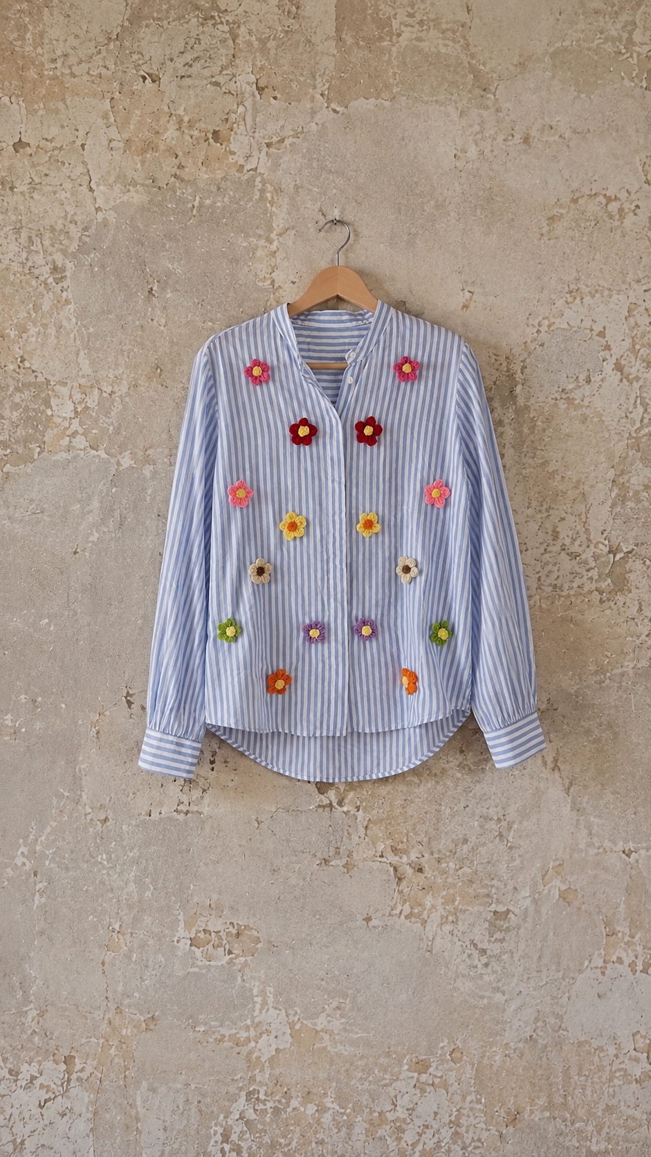 Camicia righe ‘Explosion Flowers’