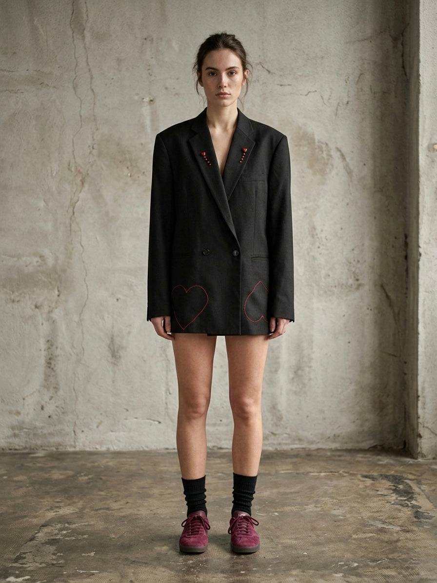 Blazer vintage ‘ghost heart’ reworked