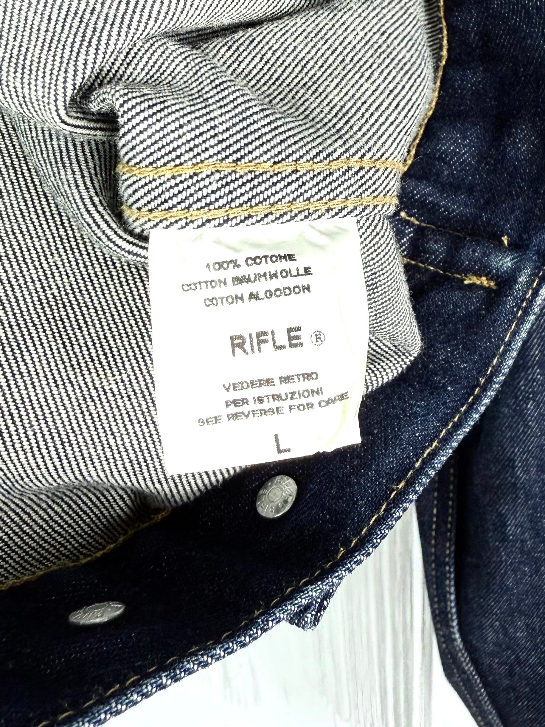 Giacca denim frange e patch