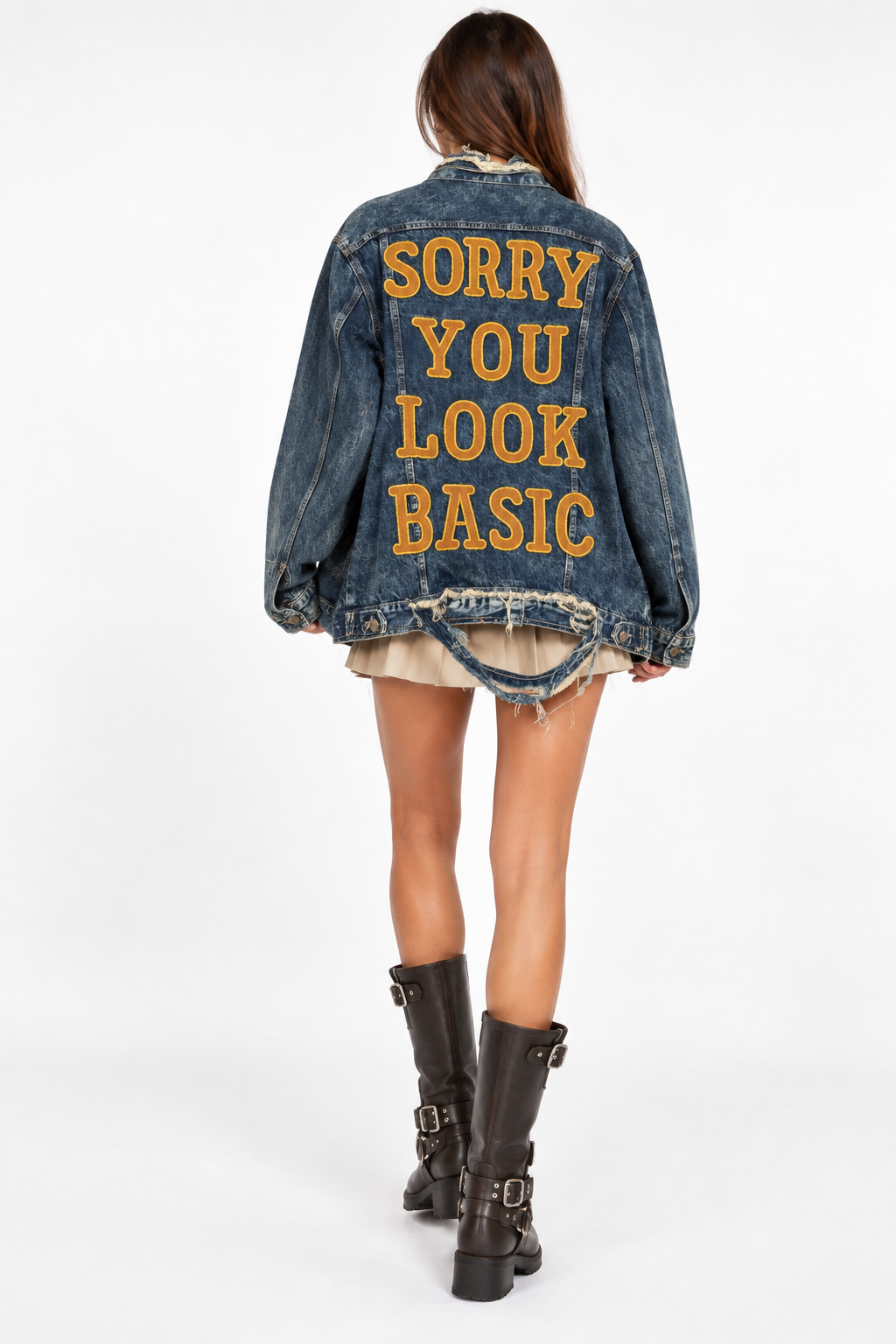 Giacca denim ‘You look basic’