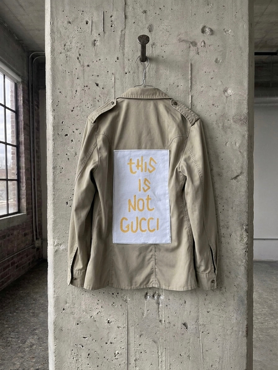 Camicia ‘this is not Gucci’ reworked