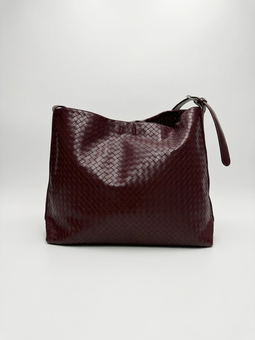 Borsa intrecciata Borgogna