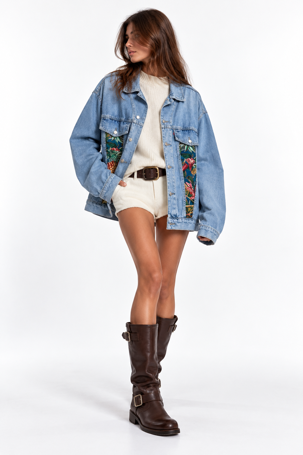 Giacca bomber denim reworked ‘Frida’