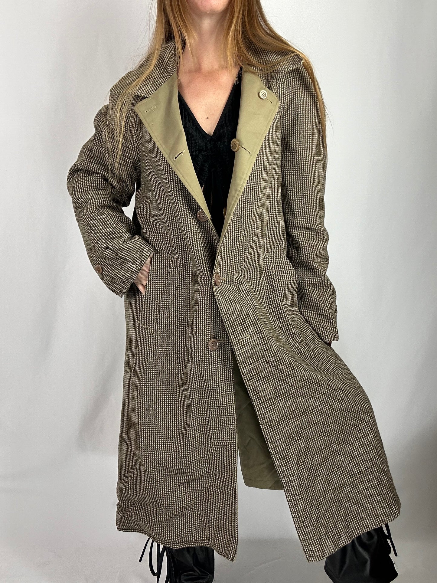 Trench double face cappotto pied de poule tg.M