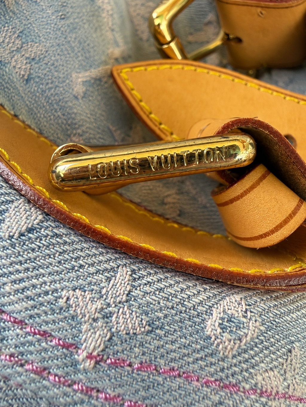 Borsa monogram jacquard denim baggy sunset GM 0048 Rosa
