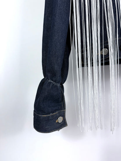 Giacca di jeans frange e patch