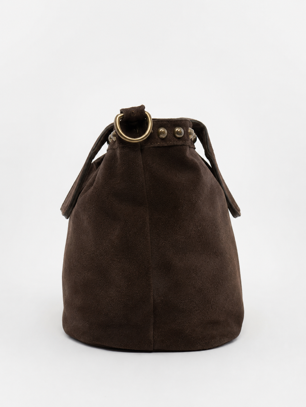 Maxi shopper in pelle e borchie