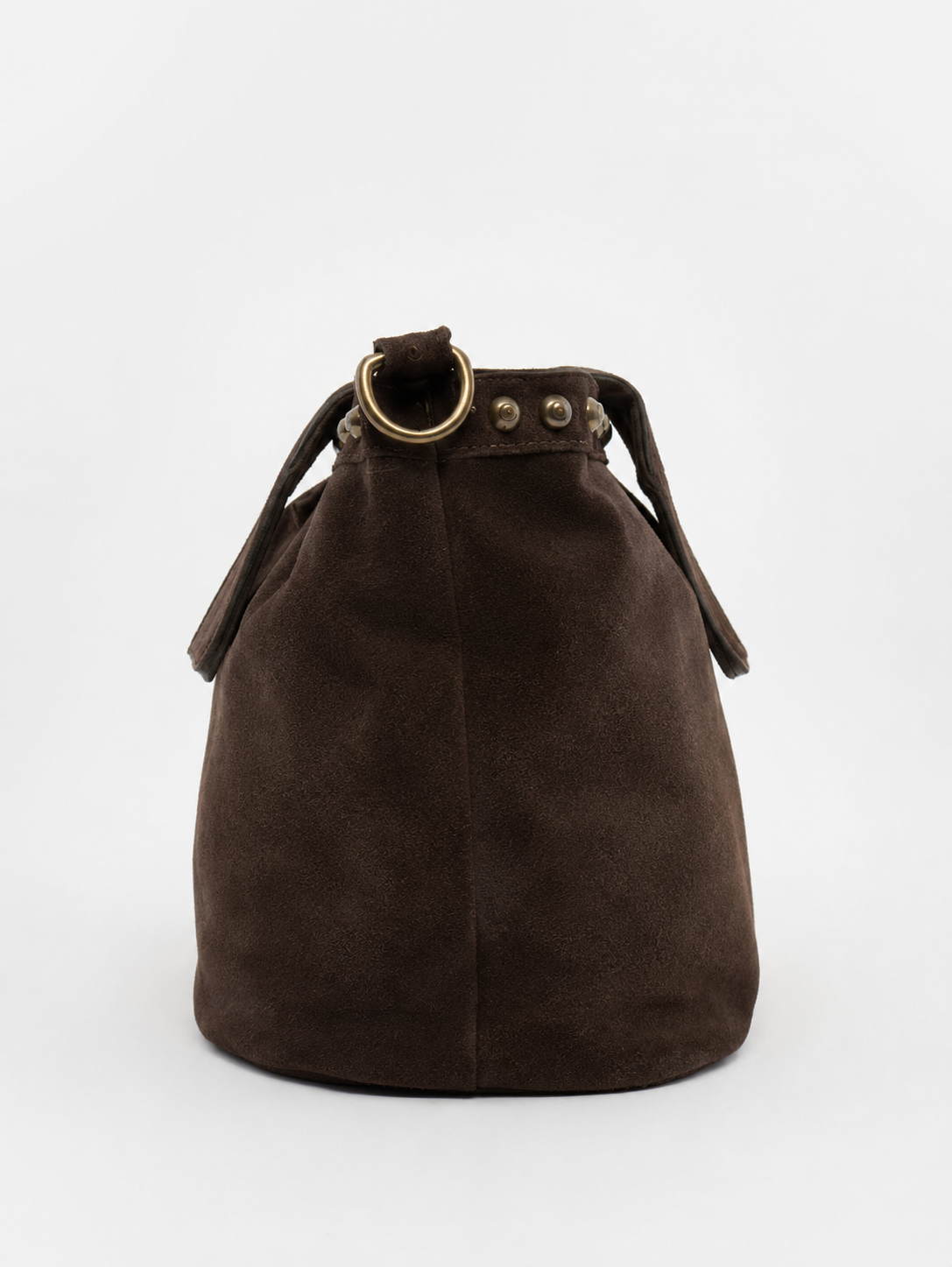 Maxi shopper in pelle e borchie