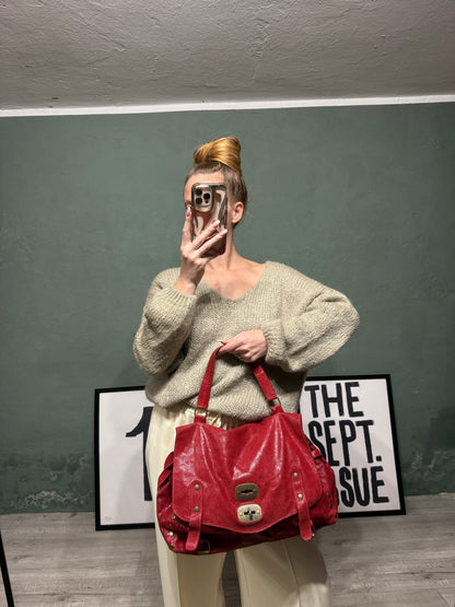 Postina in pelle ciliegia