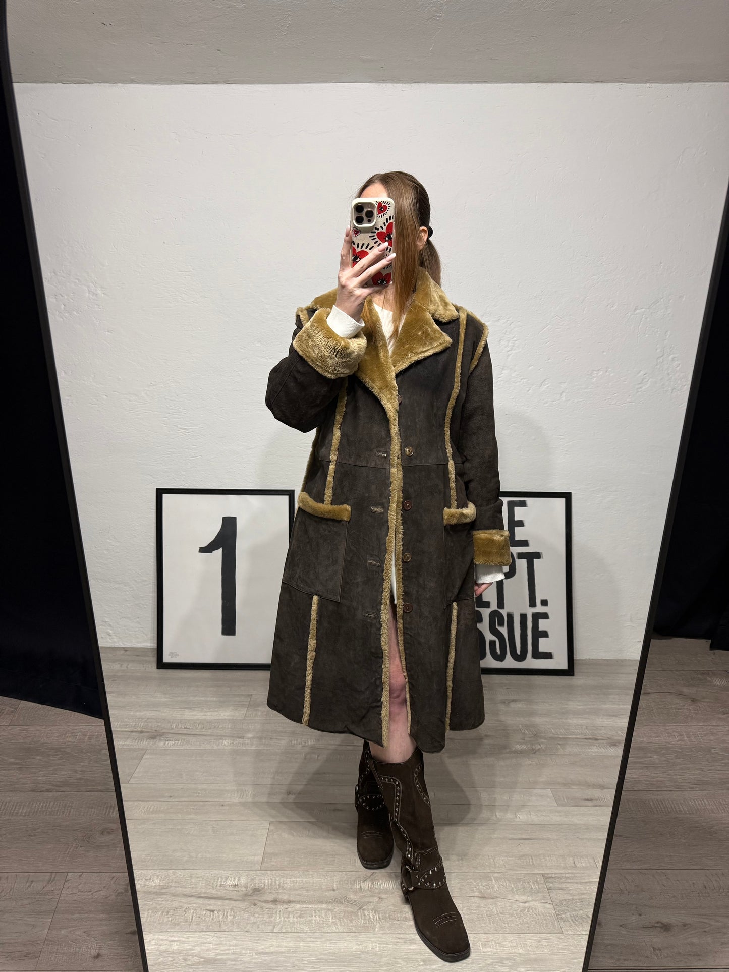 Giacca vintage in pelle - pelliccia