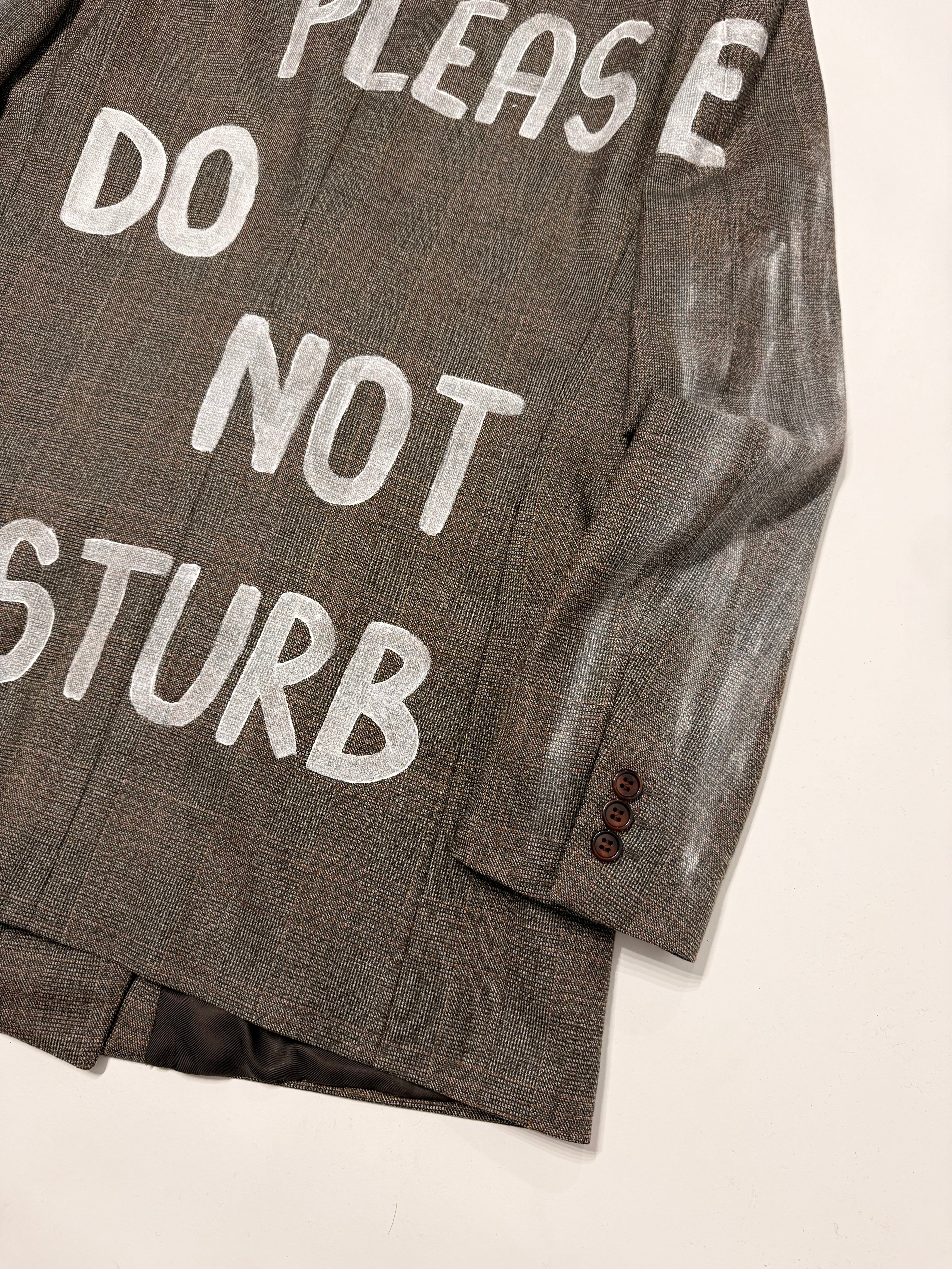 Blazer doppiopetto principe di Galles ‘Please do not disturb’ handmade