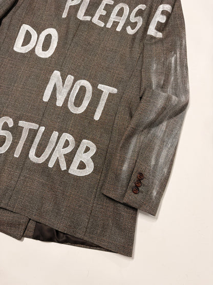 Blazer doppiopetto principe di Galles ‘Please do not disturb’ handmade