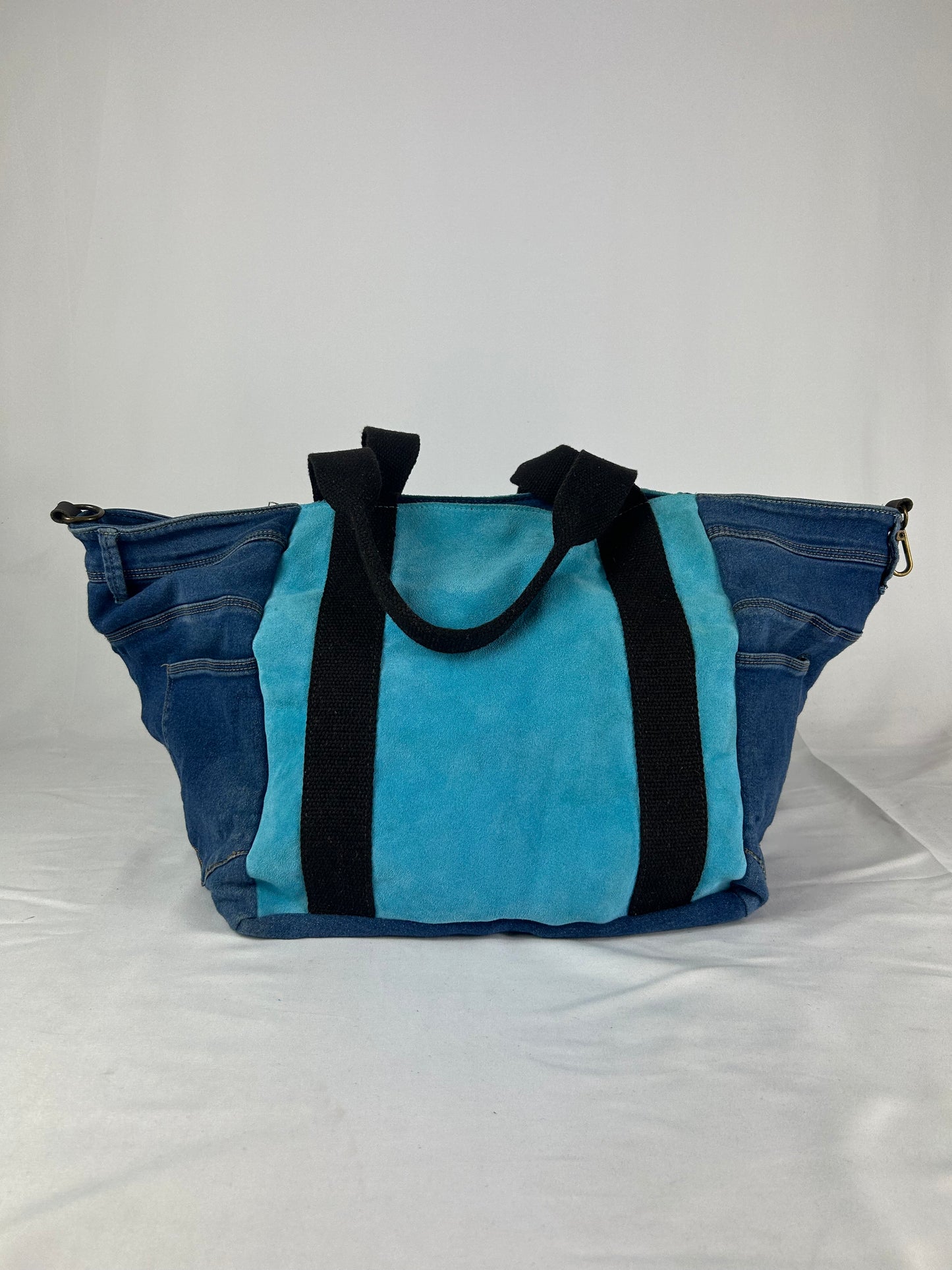 Borsa denim handmade frange