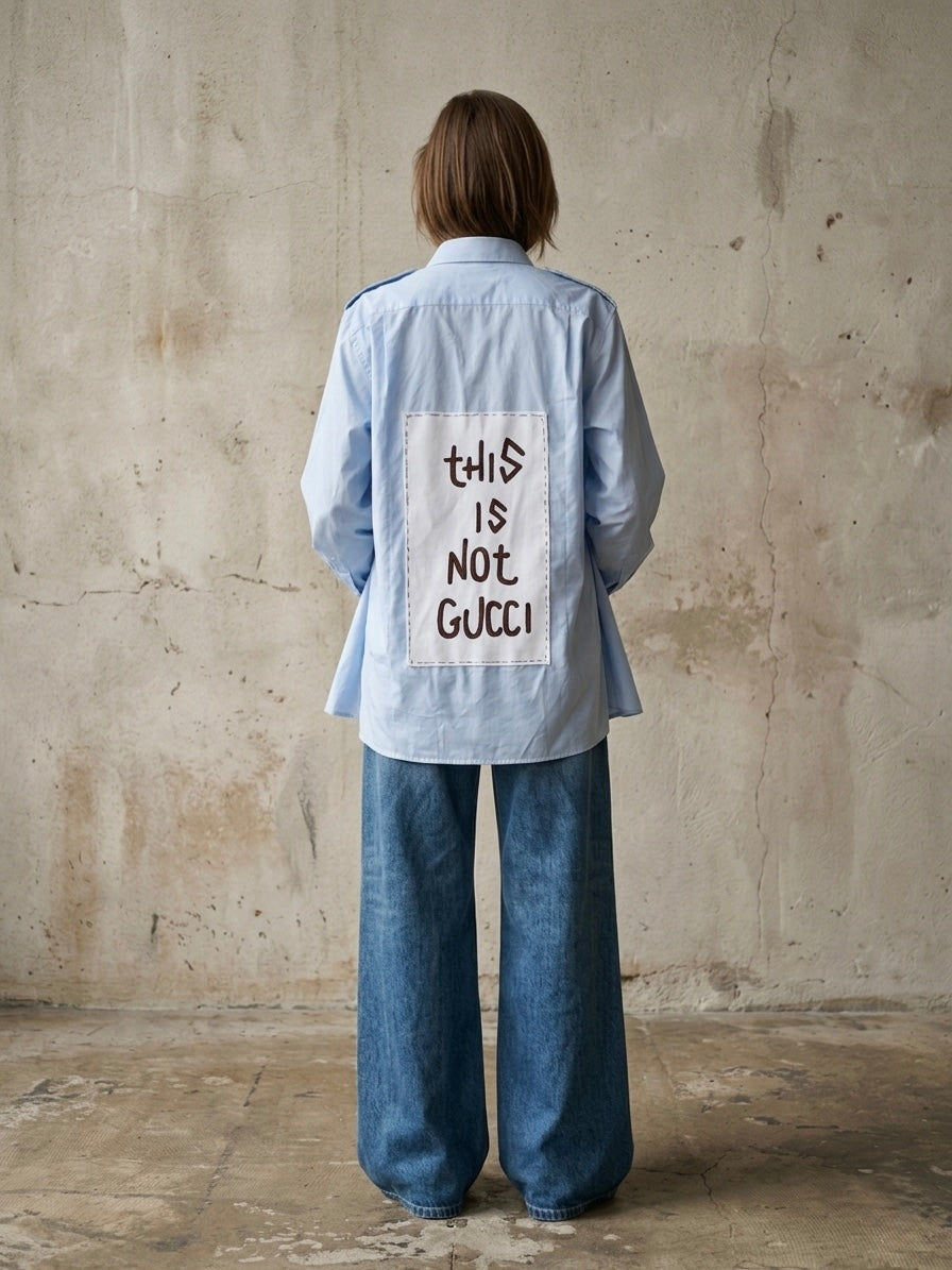 Camicia ‘this is not Gucci’ reworked