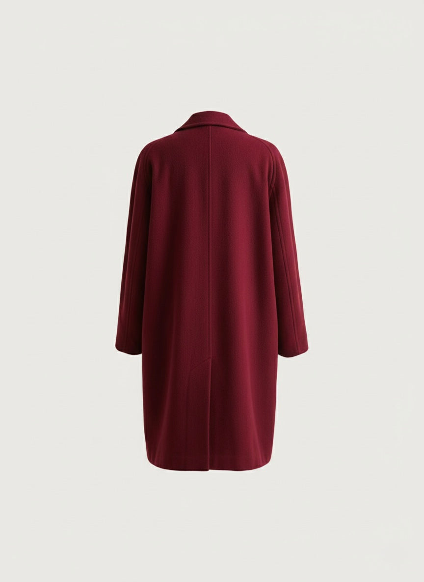Cappotto monopetto vintage Borgogna  100% lana