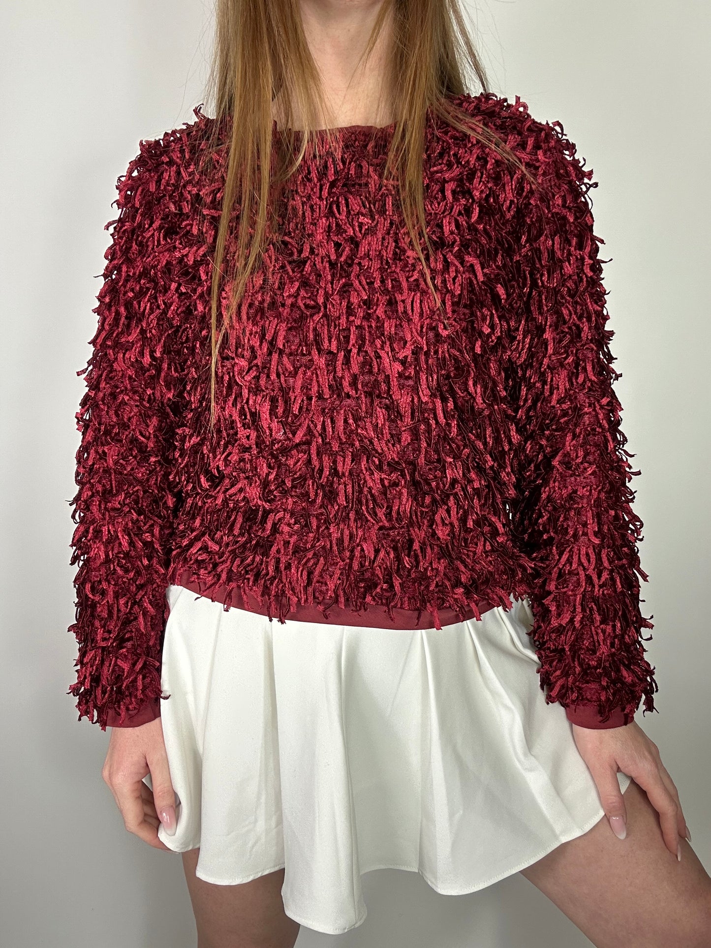 Maglia frange amaranto