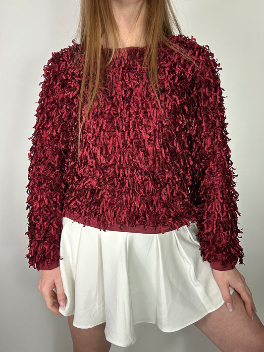 Maglia frange amaranto
