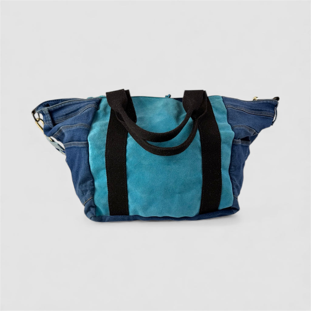 Borsa denim frange tracolla handmade