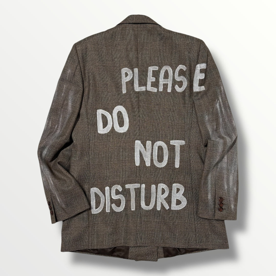 Blazer doppiopetto principe di Galles ‘Please do not disturb’ handmade