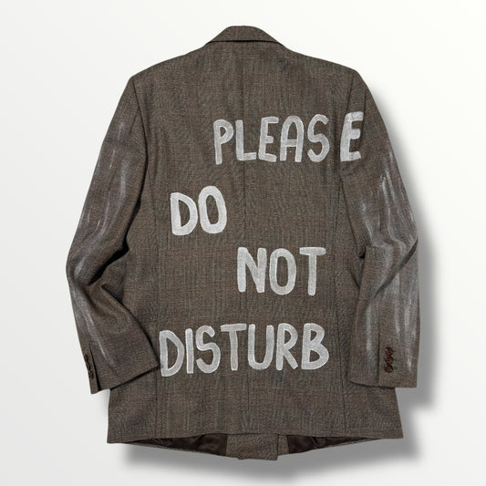 Blazer doppiopetto principe di Galles ‘Please do not disturb’ handmade