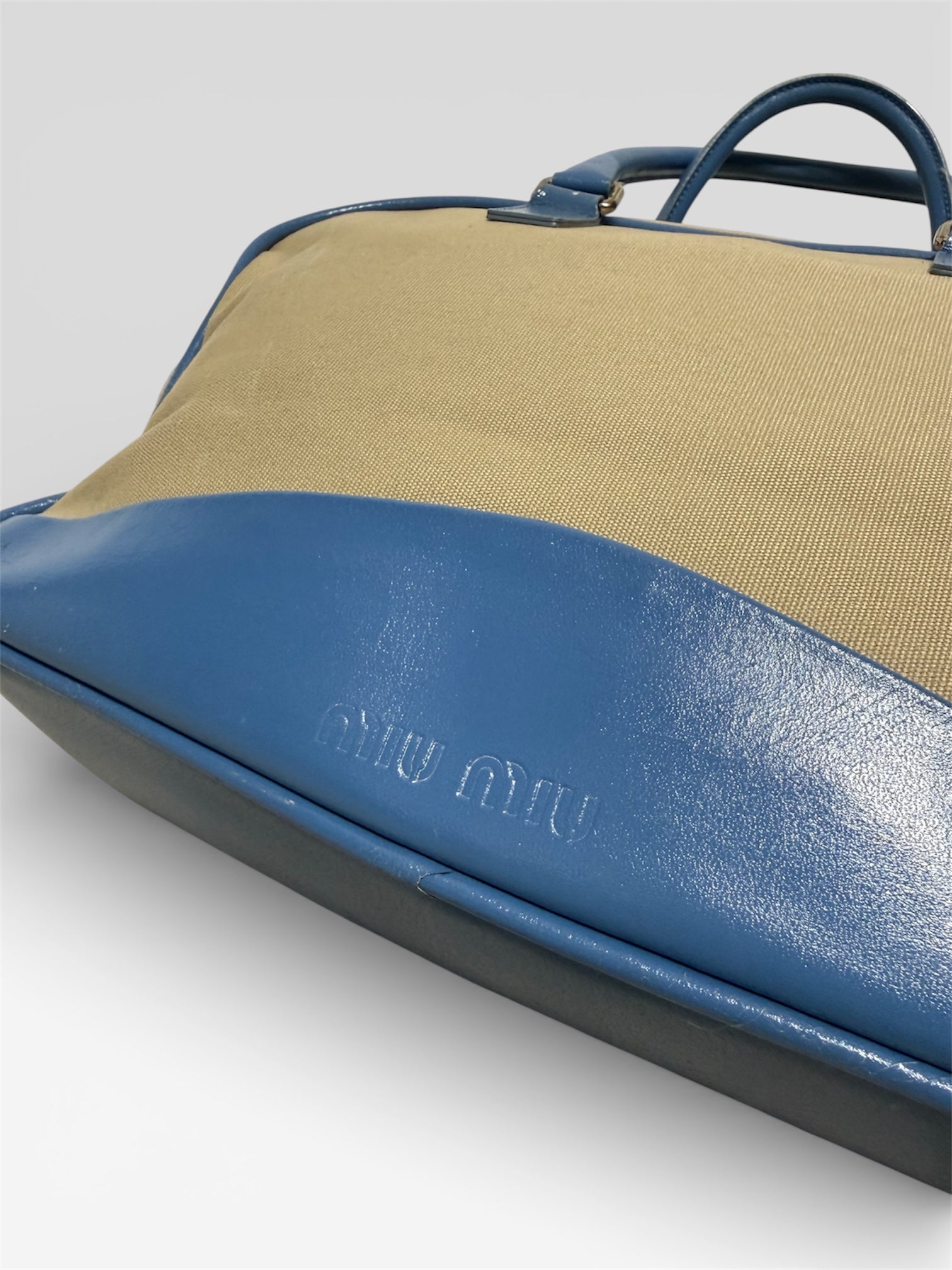 Borsa bowling tela e pelle Miu Miu