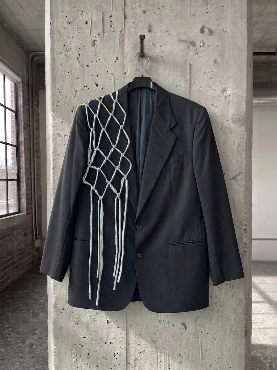 Blazer vintage Valentino ‘silver knot’ reworked
