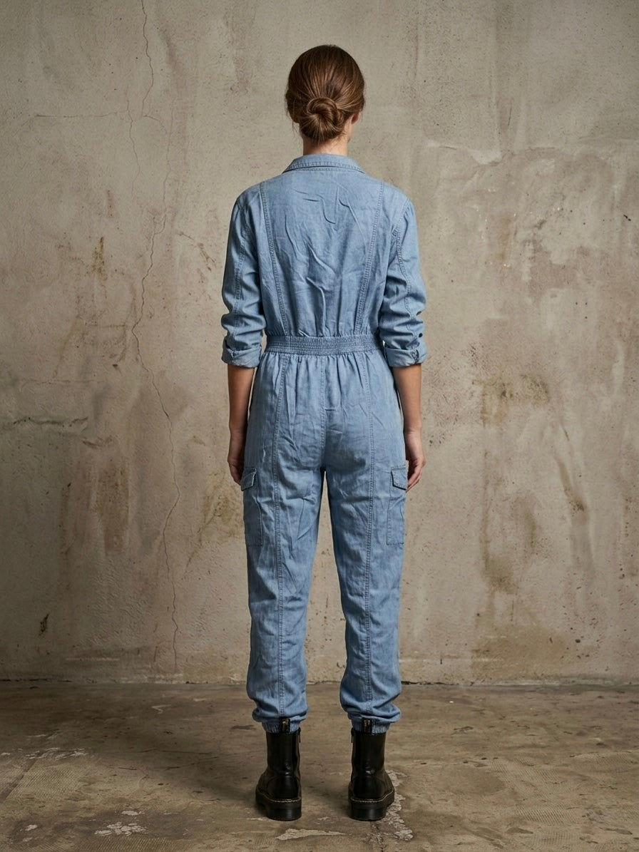 Tuta denim cargo