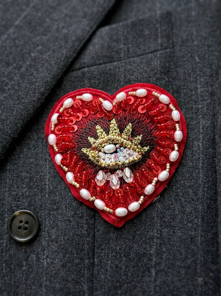 Blazer doppiopetto gessato ‘Más amor por favor’ Sacré-Cœur