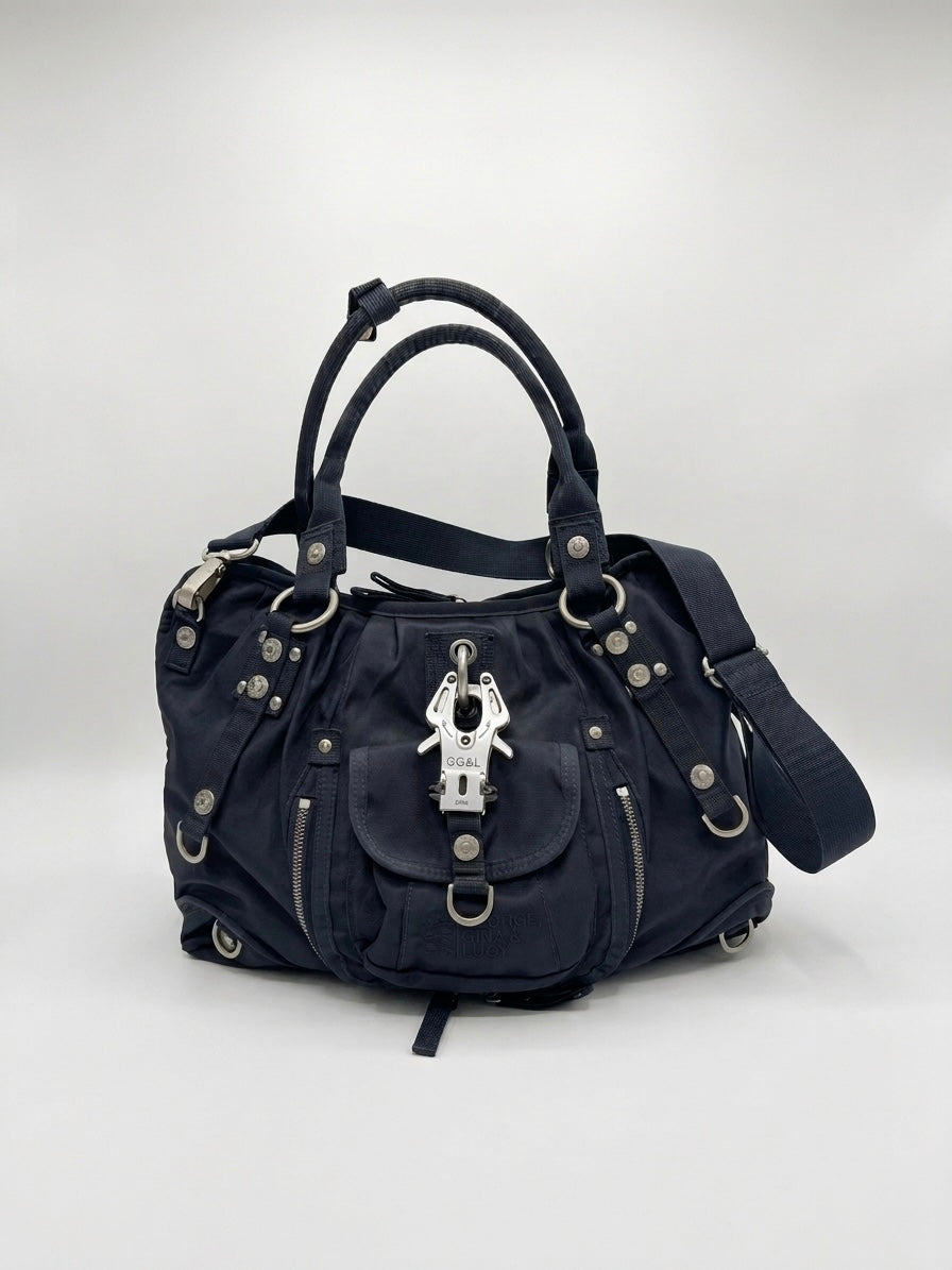 Borsa tracolla nylon George Gina & Lucy blu navy