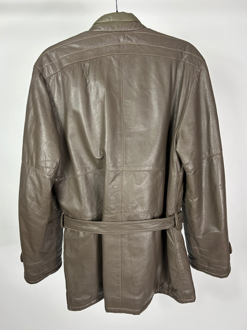 Giacca in pelle tortora