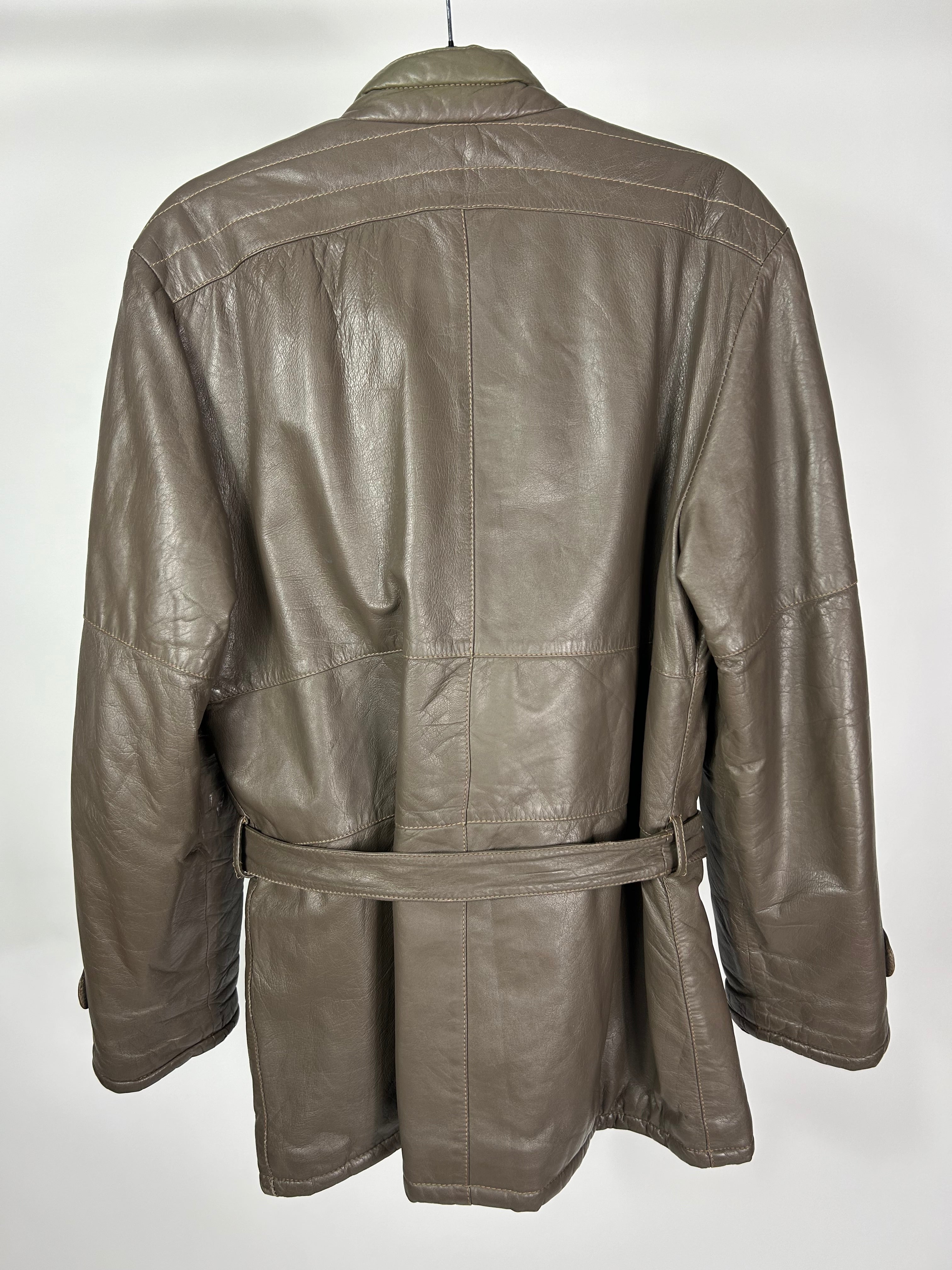 Giacca in pelle tortora