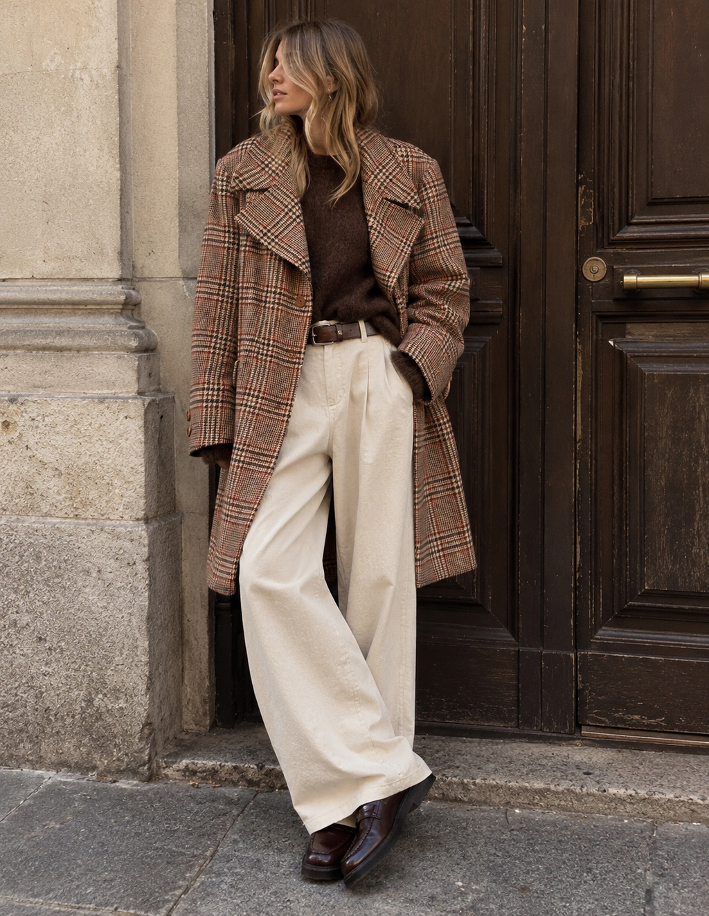 Cappotto monopetto vintage tartan