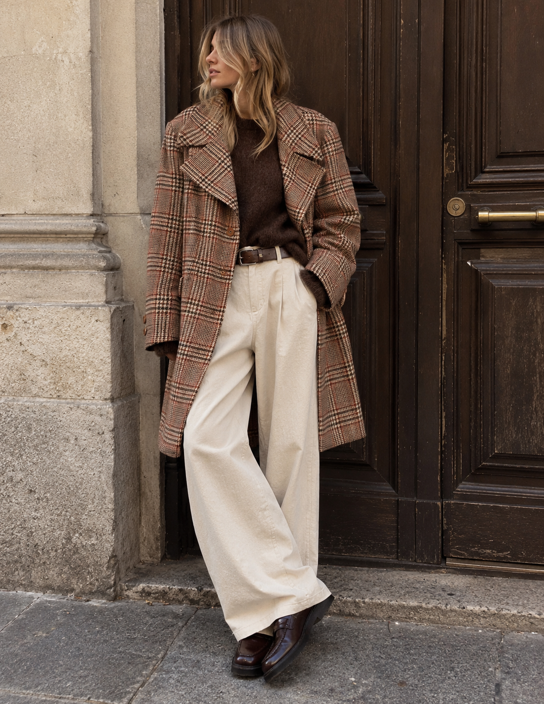 Cappotto monopetto vintage tartan