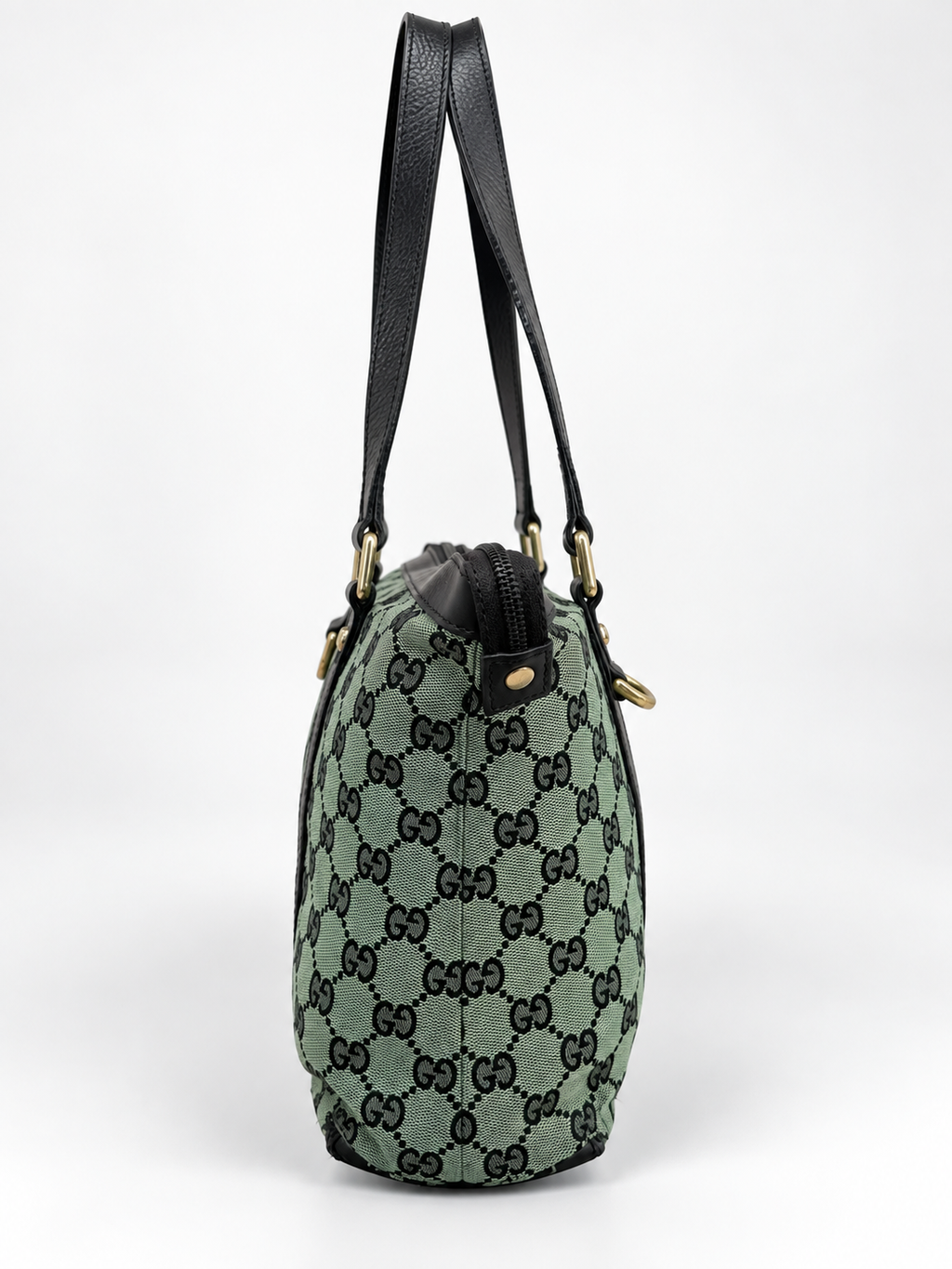 Gucci Tote GG Monogram Abbey Green Vintage Canvas e Pelle