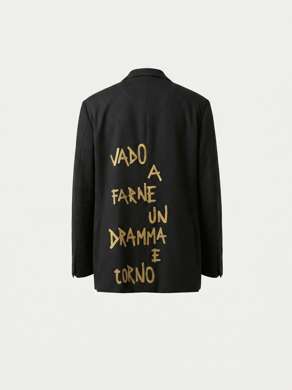 Blazer scritta oro ‘Dramma’ handmade