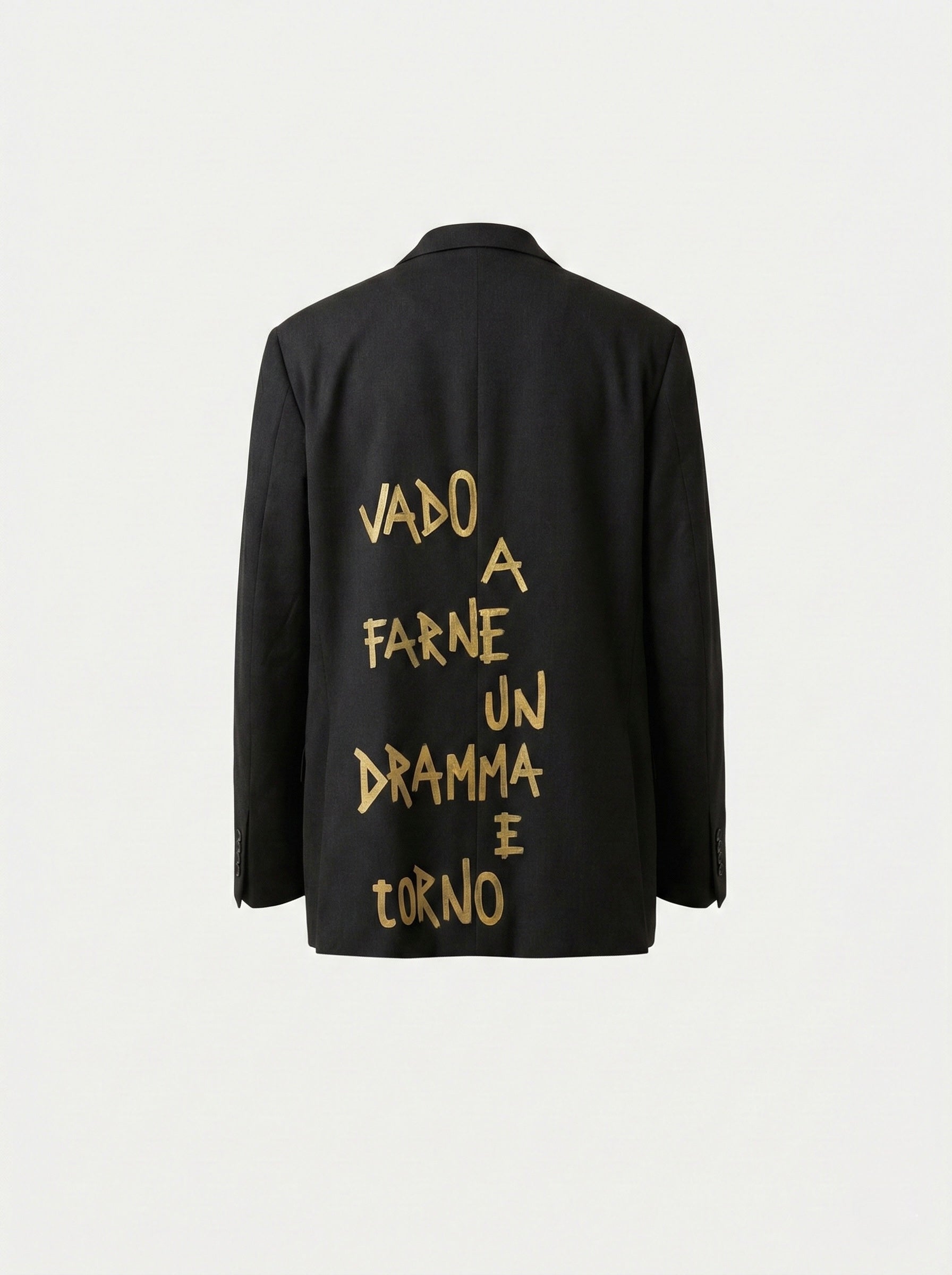 Blazer scritta oro ‘Dramma’ handmade