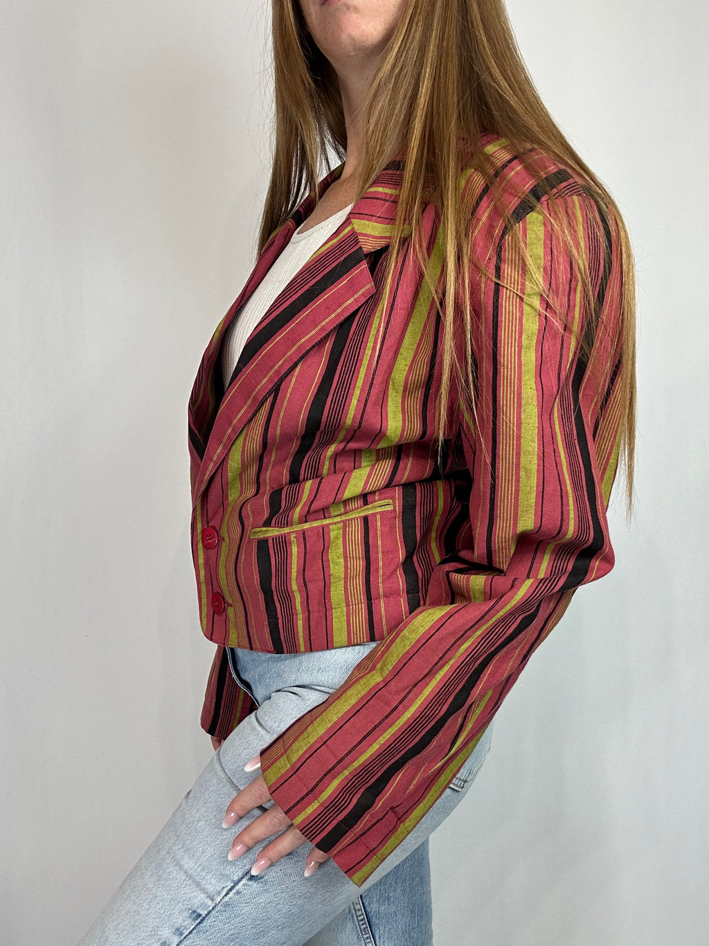 Blazer righe crop tg.M vintage