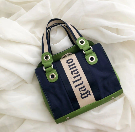 Bauletto Galliano cotone e pelle