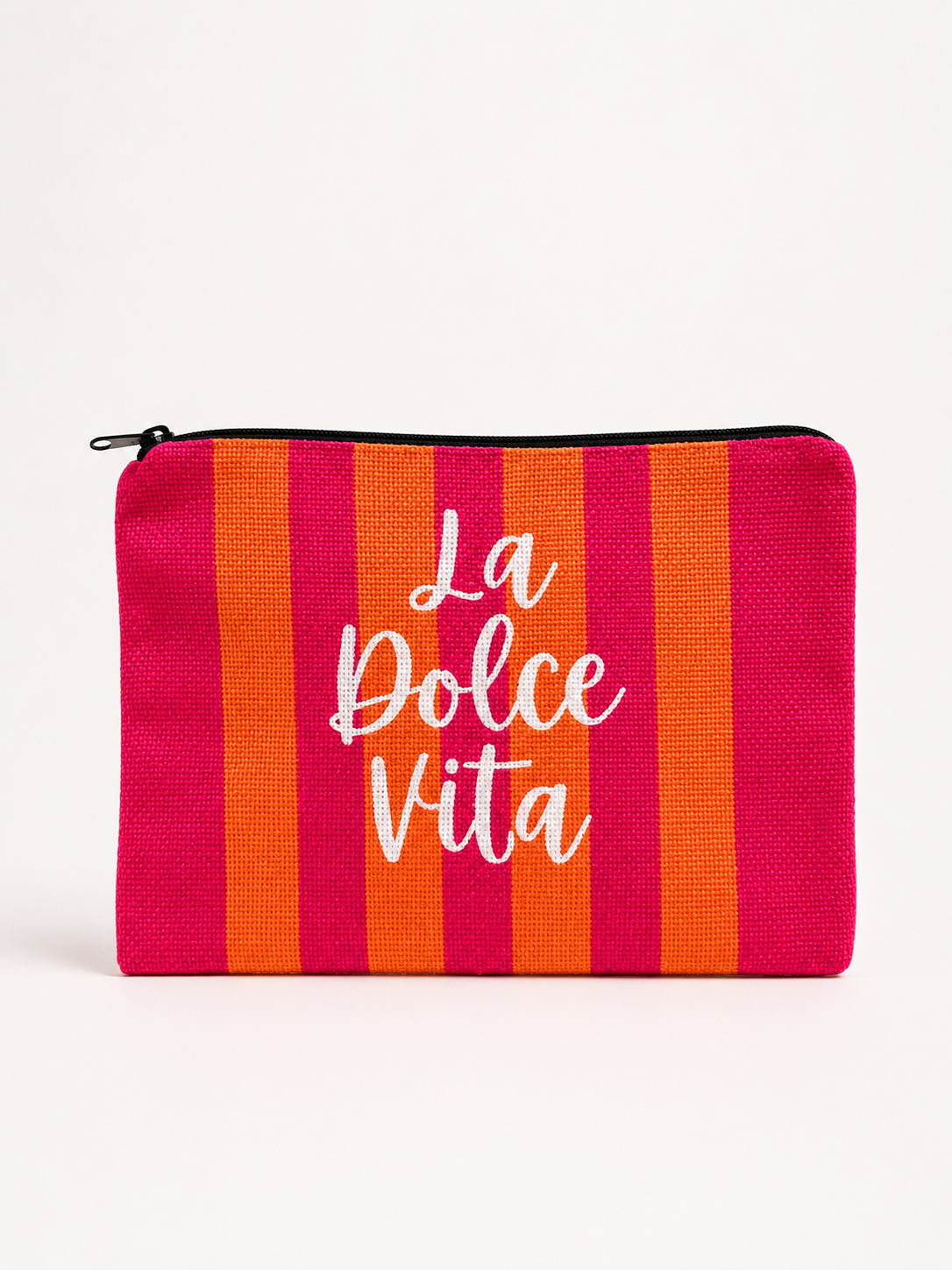 Pochette tela righe ‘La Dolce Vita’