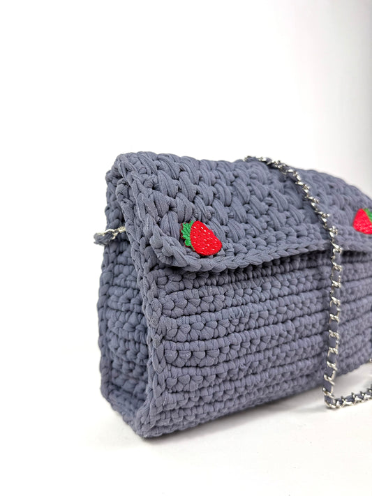 Pochette lavanda con tracolla uncinetto 🍓