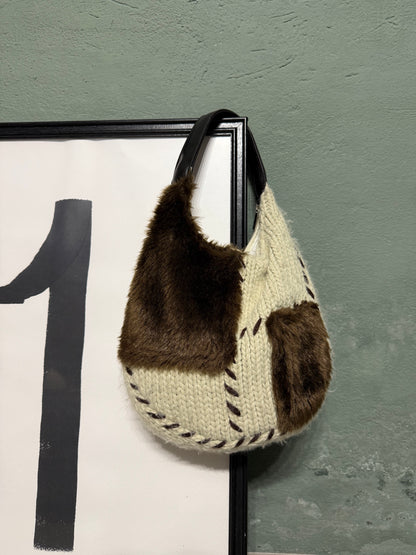 Borsa ‘Funny’ wool & eco fur
