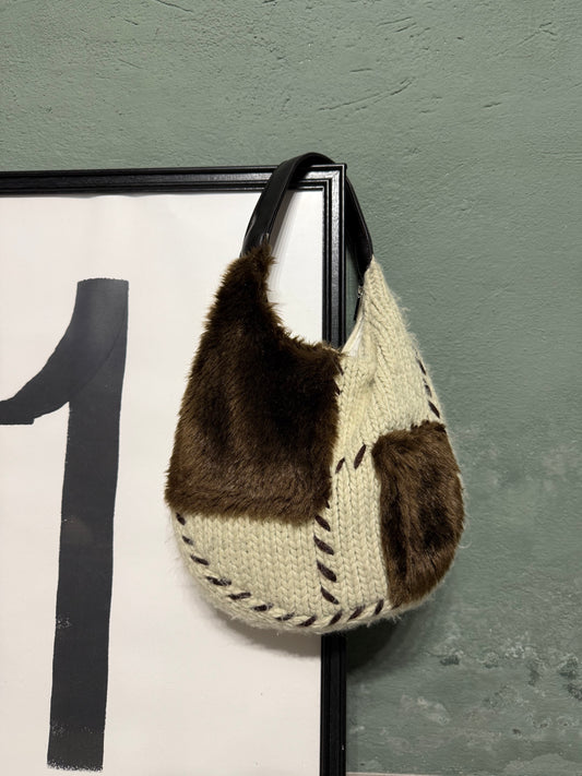 Borsa ‘Funny’ wool & eco fur