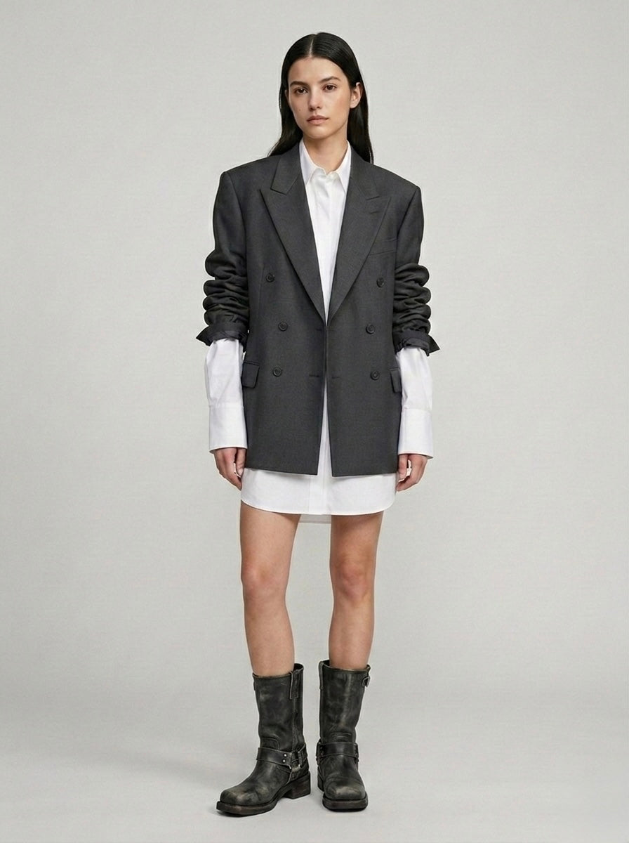 Blazer doppiopetto ‘nel dubbio polemizzo’ handmade